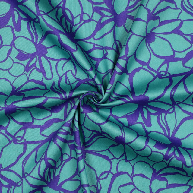 Cotton Satin - Magnolia Sea Blue