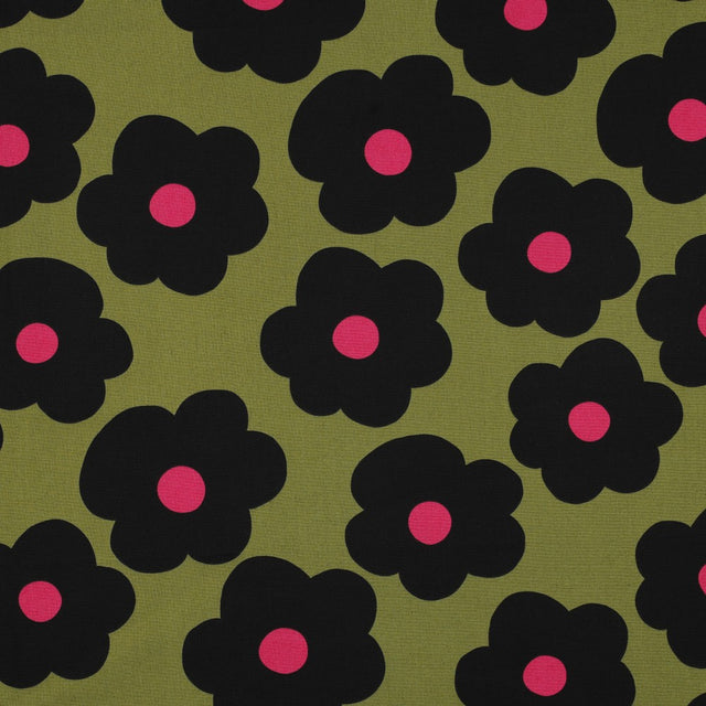 Fine Cotton Poplin -  Big Flower Moss