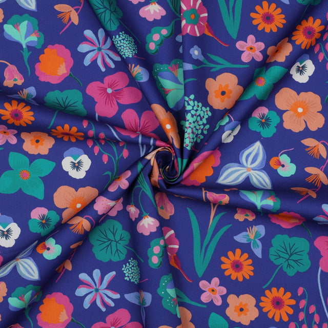 Fine Cotton Poplin -  Meadow Flower Blue