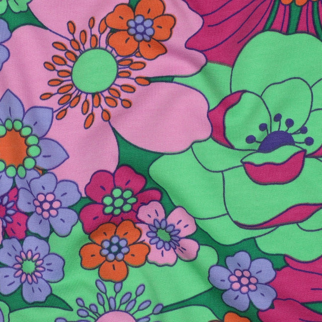 French Terry -  Blomster Green