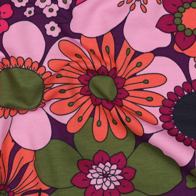 French Terry -  Blomster Plum