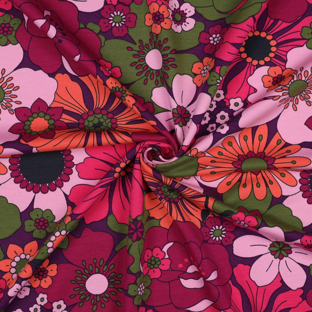 French Terry -  Blomster Plum