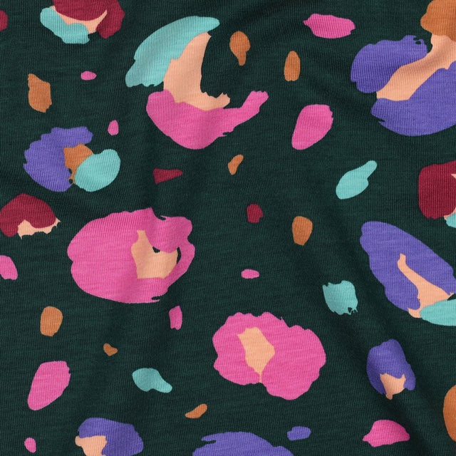 Organic Cotton Jersey -  Animal Dark Green