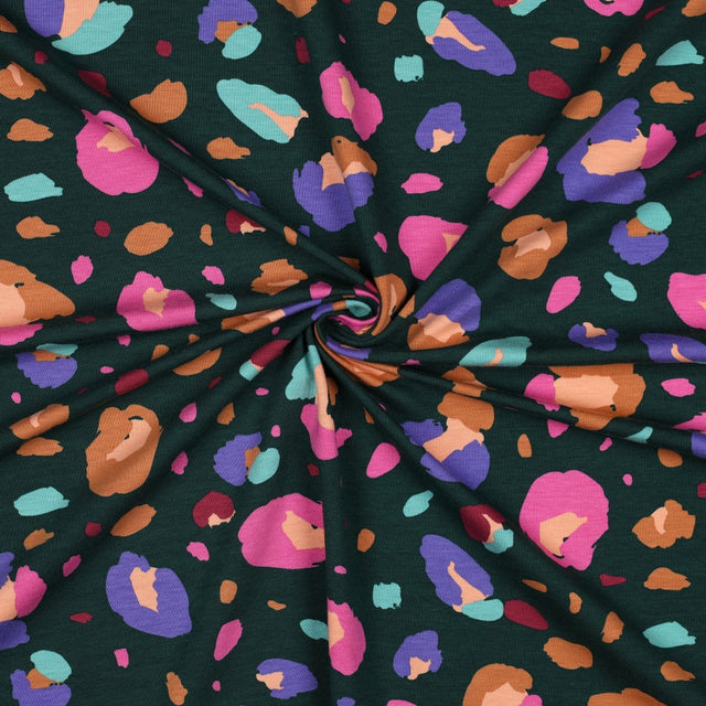 Organic Cotton Jersey -  Animal Dark Green