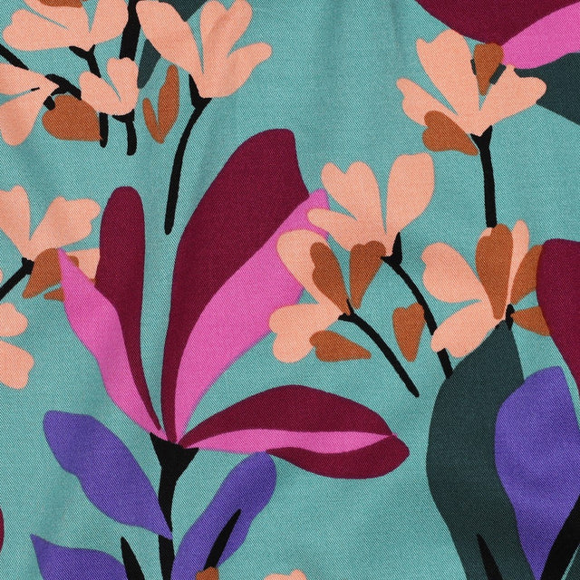 ECOVERO™ Viscose Stretch -  Spring Garden Sea Blue