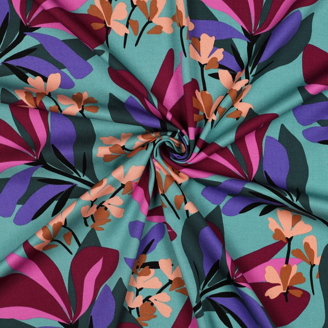 ECOVERO™ Viscose Stretch -  Spring Garden Sea Blue