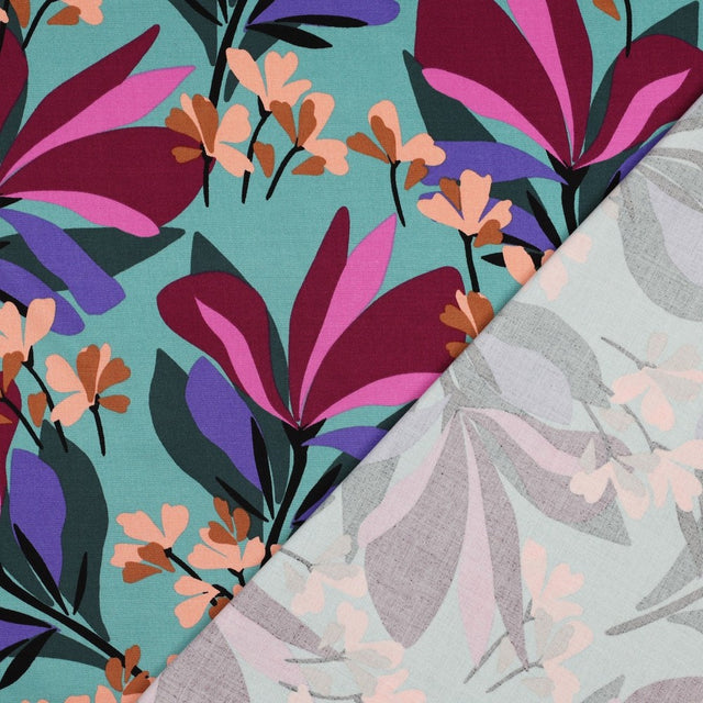 ECOVERO™ Viscose Stretch -  Spring Garden Sea Blue