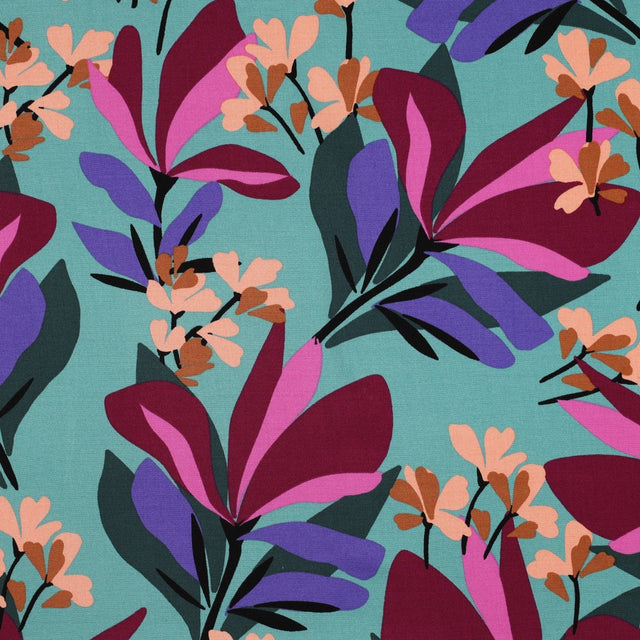 ECOVERO™ Viscose Stretch -  Spring Garden Sea Blue