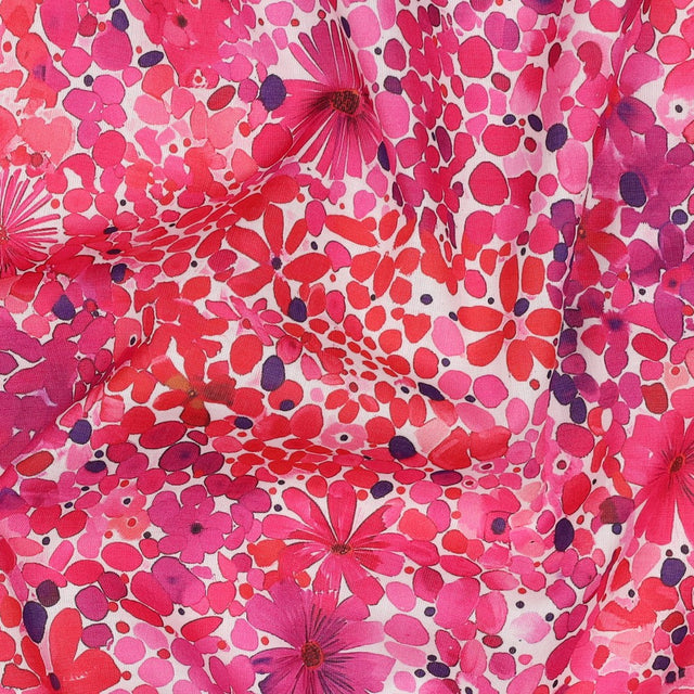 Cotton Voile - Watercolour Floral Pink