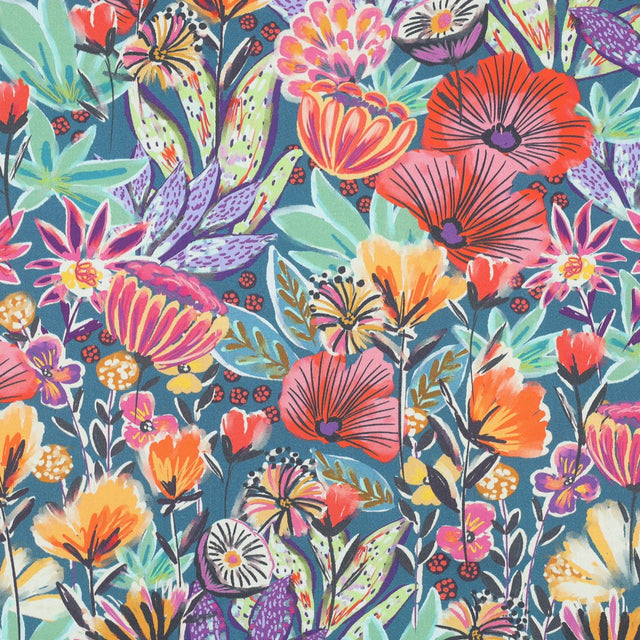 Fine Cotton Poplin - Teal Greenhouse