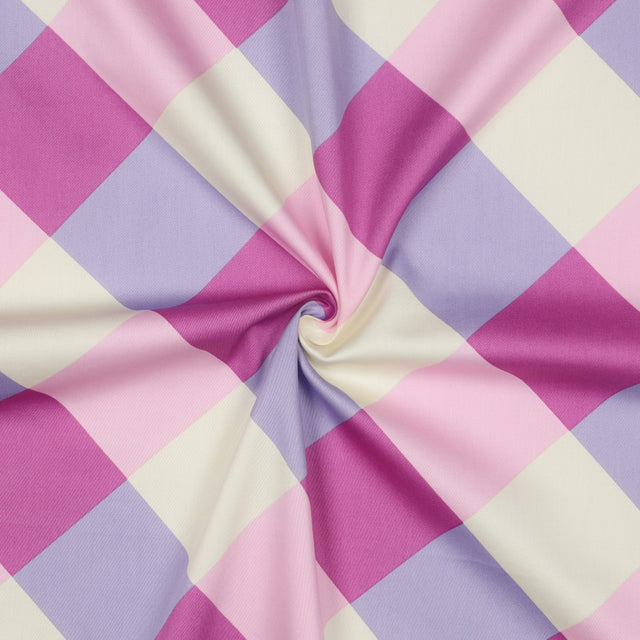Cotton Satin - Gingham Purple