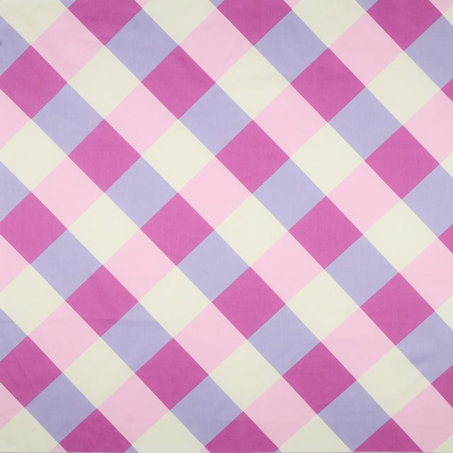 Cotton Satin - Gingham Purple