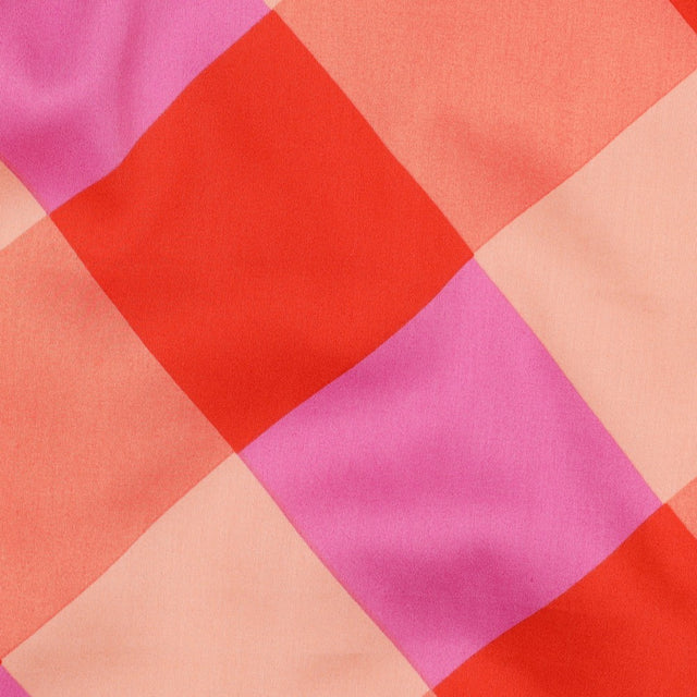 Cotton Satin - Gingham Red