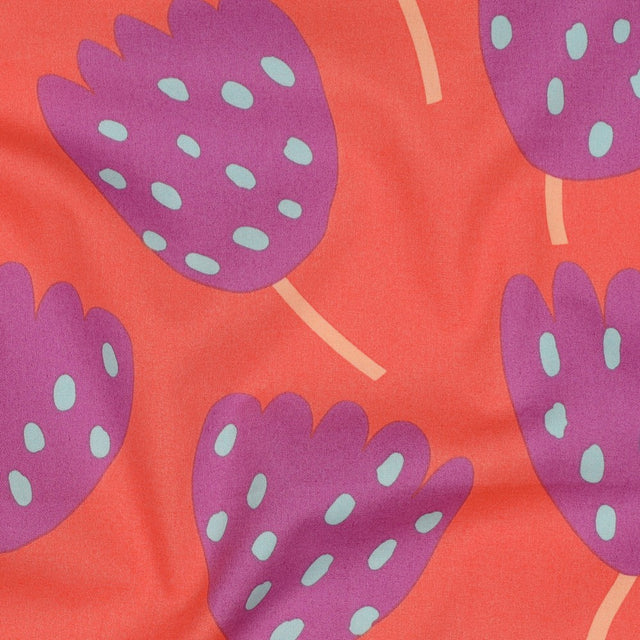 Fine Cotton Poplin -  Tulips Coral