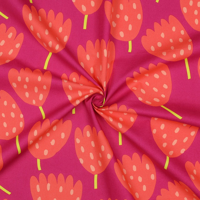Fine Cotton Poplin -  Tulips Pink