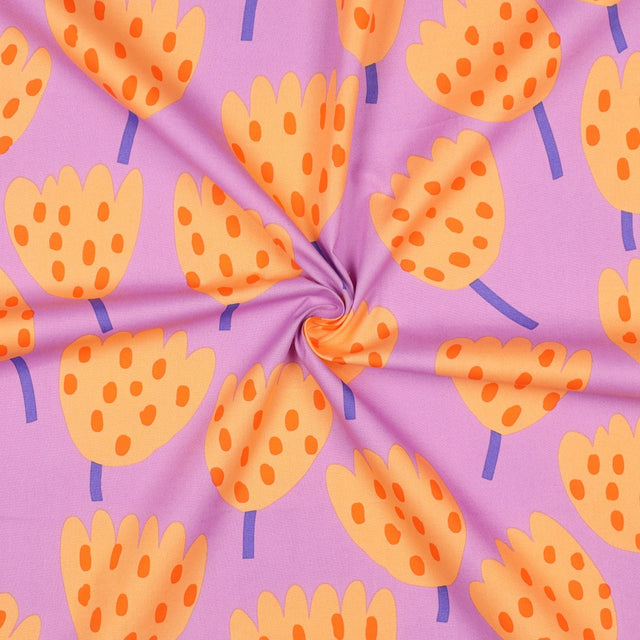 Fine Cotton Poplin -  Tulips Lavender