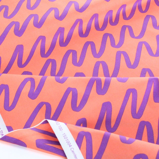 Fine Cotton Poplin -  Making Waves Coral
