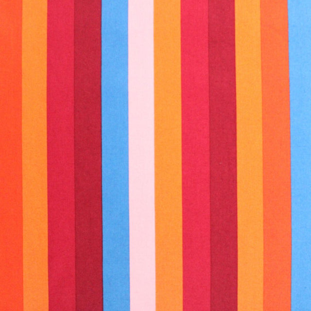 Fine Cotton Poplin -  Summer Stripe Bordeaux