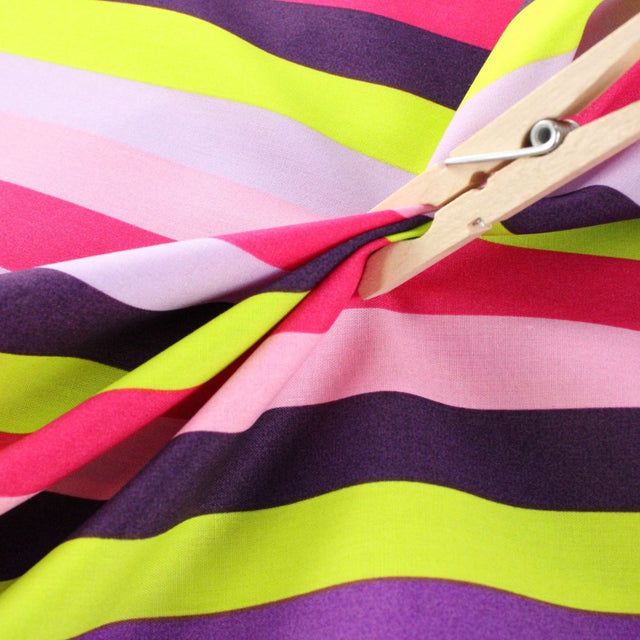 Fine Cotton Poplin -  Summer Stripe Purple