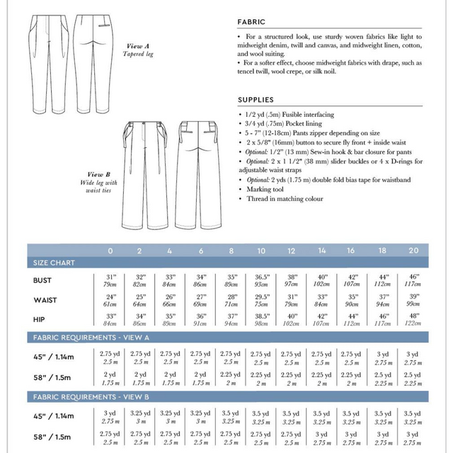 Closet Core Mitchell Trouser Pattern