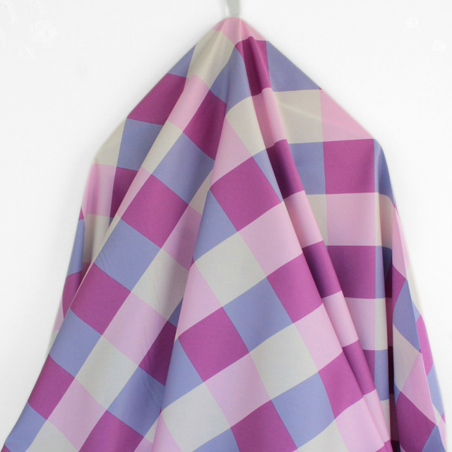 Cotton Satin - Gingham Purple