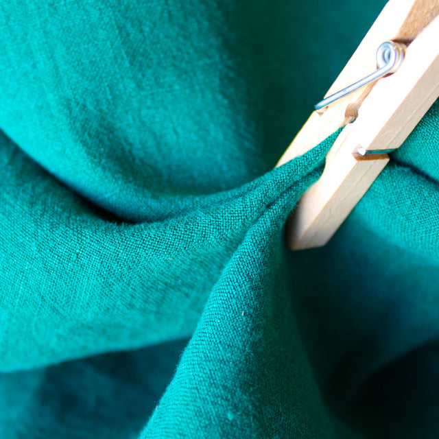 Washed Linen - Emerald Green