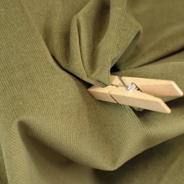 21 Wale Stretch Corduroy - Moss