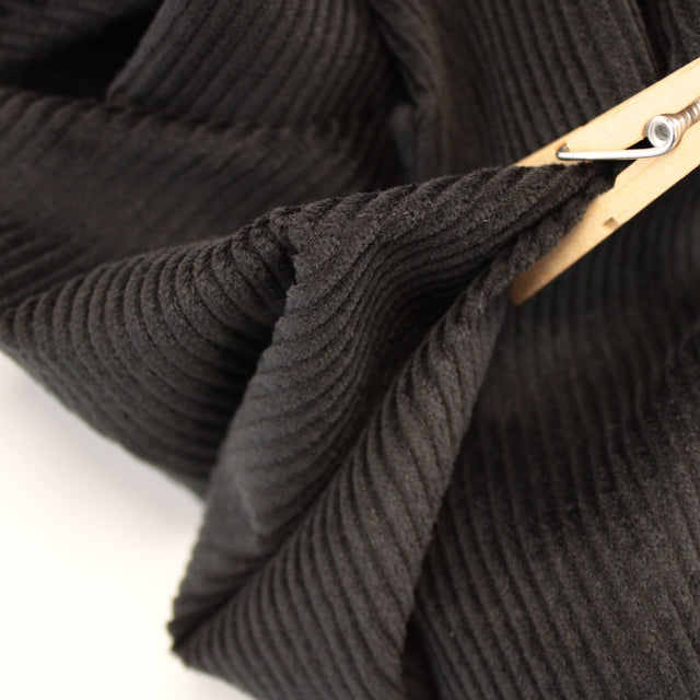 8 Wale Stretch Corduroy - Black