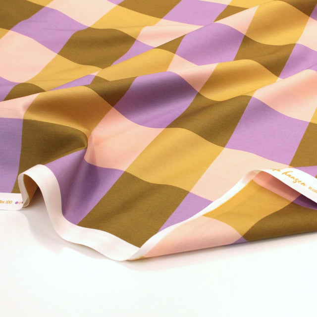 Cotton Satin - Large Gingham Olive