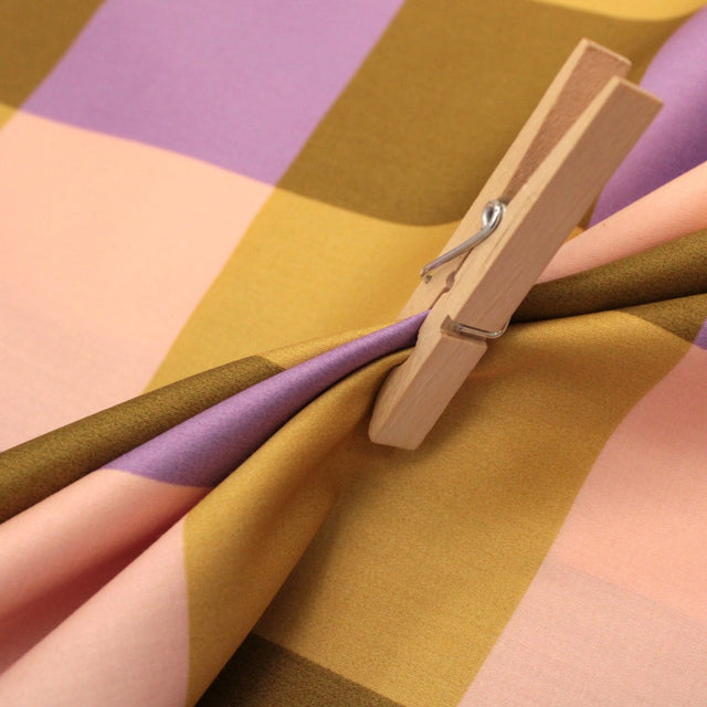 Cotton Satin - Large Gingham Olive