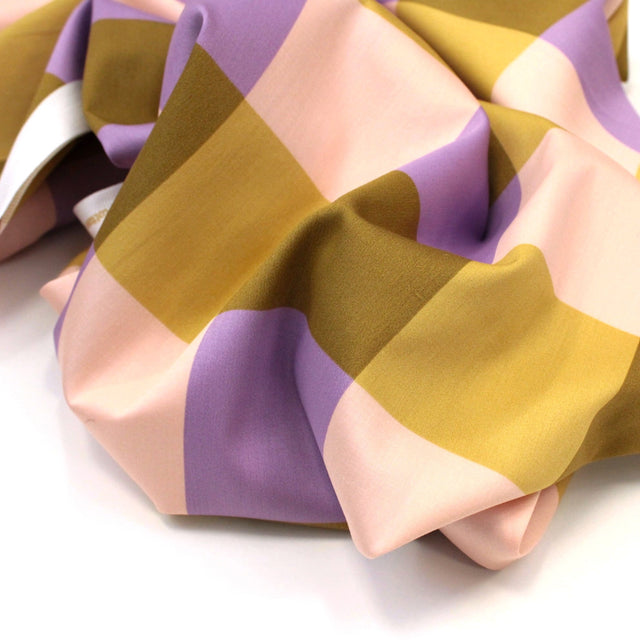 Cotton Satin - Large Gingham Olive