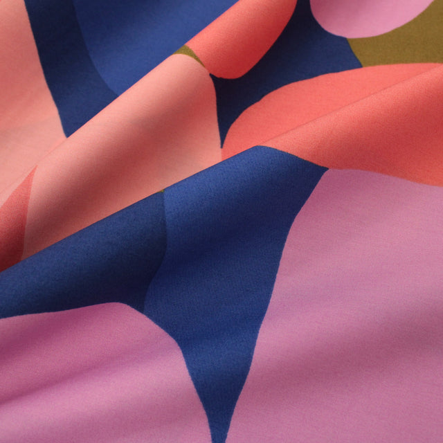 Fine Cotton Poplin -  Multi Shapes Blush