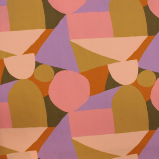 Fine Cotton Poplin -  Multi Shapes Sand