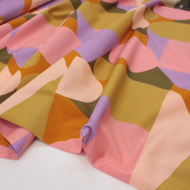 Fine Cotton Poplin -  Multi Shapes Sand