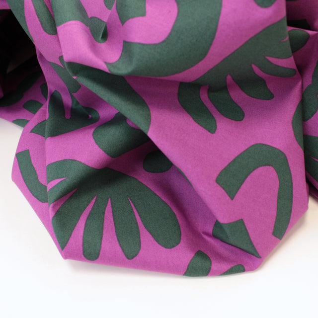 0.3m Remnant - Fine Cotton Poplin -  Puzzle Directions Purple