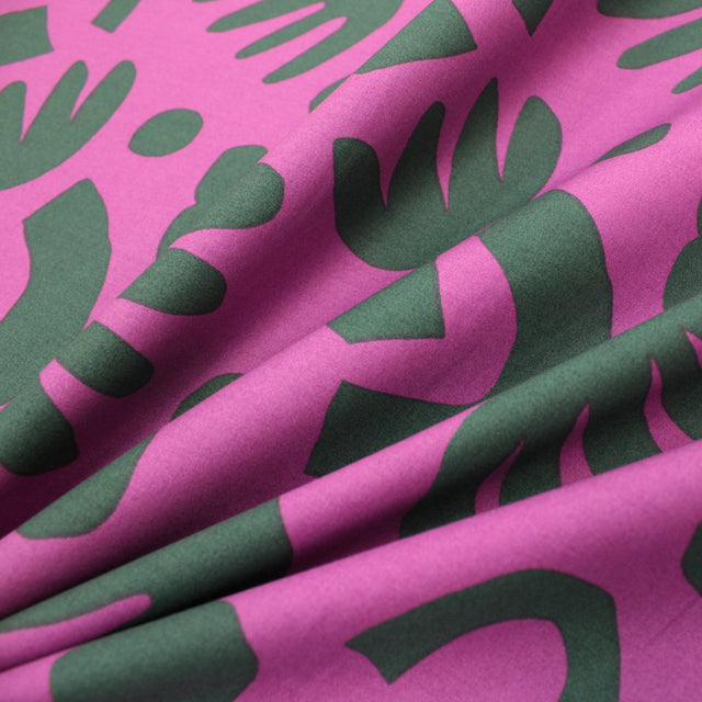 0.3m Remnant - Fine Cotton Poplin -  Puzzle Directions Purple