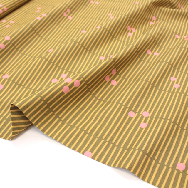 Fine Cotton Poplin -  Broken Stripe Green