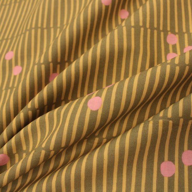 Fine Cotton Poplin -  Broken Stripe Green