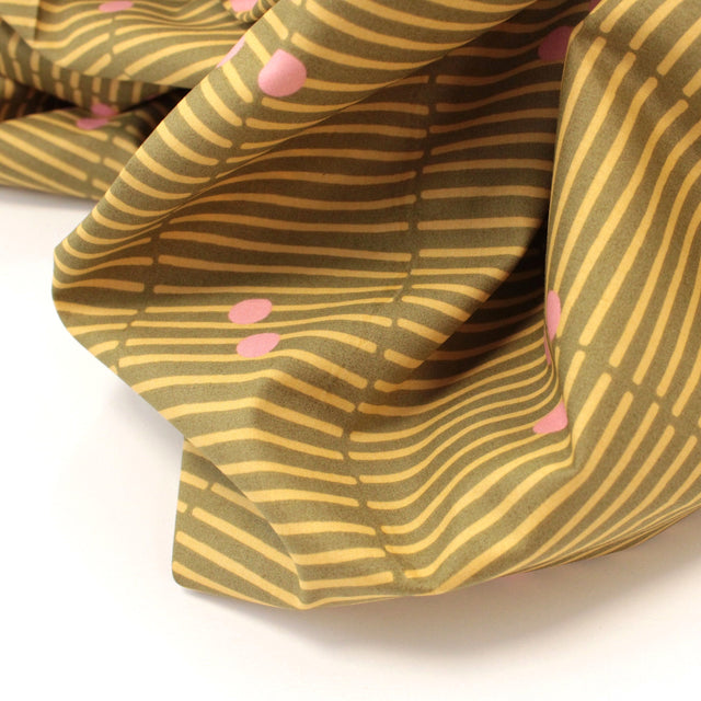 Fine Cotton Poplin -  Broken Stripe Green