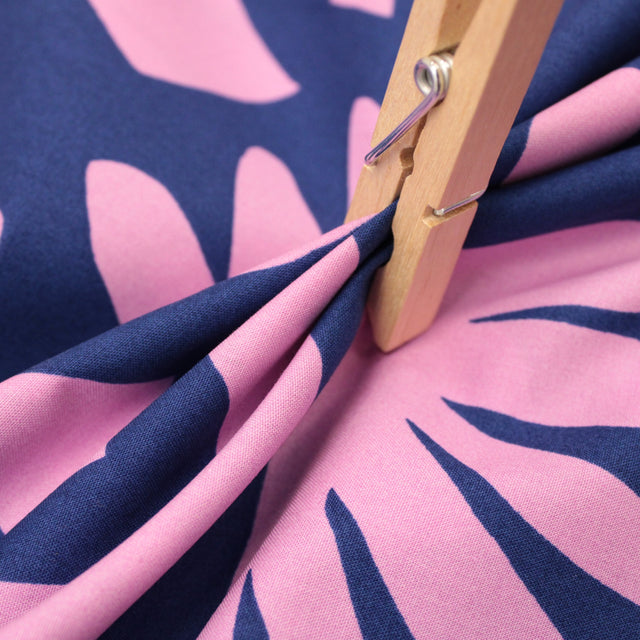 0.7m Remnant - Fine Cotton Poplin -  Puzzle Directions Blue