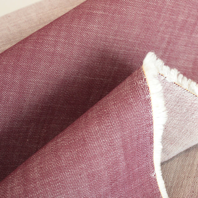 0.6m Remnant - Cone Mills Extra Wide 9.5oz Raw Denim - Garnet