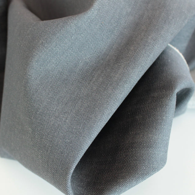 0.4m Remnant - Kurabo 11oz Stretch Raw Denim - Grey