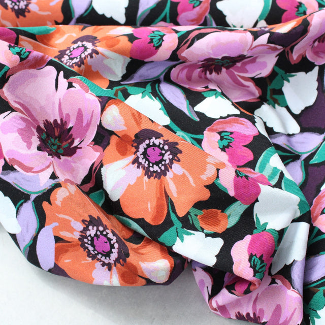 Floral French Terry - Black