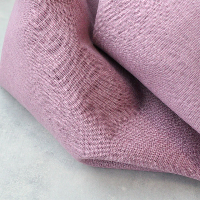 Washed Linen + Cotton Blend - Mauve