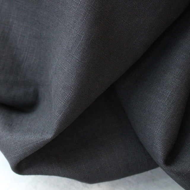 Washed Linen + Cotton Blend - Black
