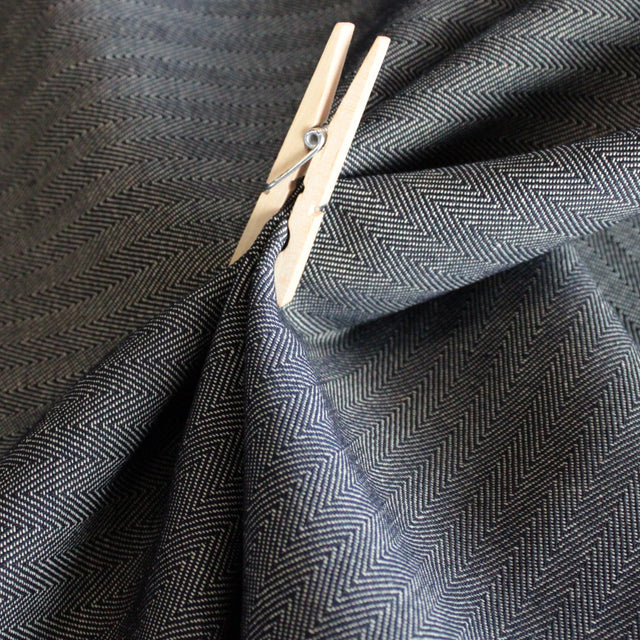 Artisan 3/8" Wide Herringbone Non-Stretch Denim - Dark Indigo