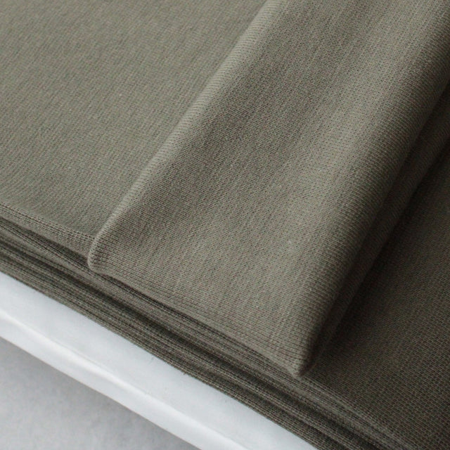 Organic Cotton Ribbing - Army Green