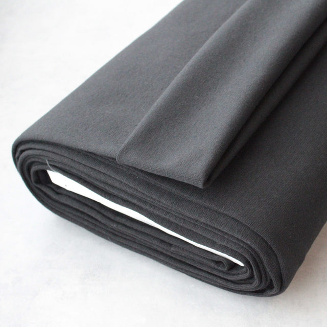 Organic Cotton Ribbing - Black