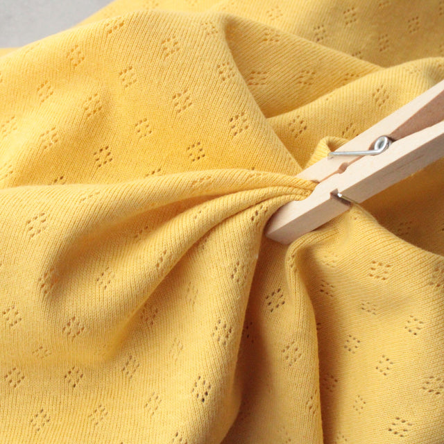 Pointelle Cotton Jersey - Soft Yellow