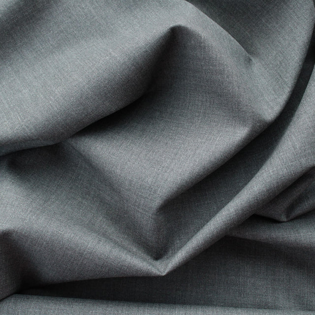 Super 120 Italian Tropical Wool Suiting - Grey Mélange